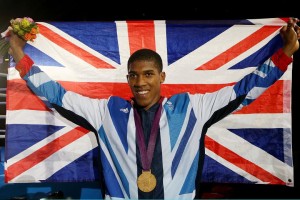 Anthony Joshua with his gold medal from the 2012 London Olympics 