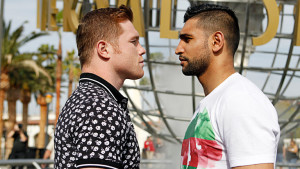 Khan says he feels like he is bigger than Canelo.