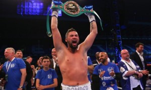 Tony Bellew winning the vacant WBC cruiserweight title on Sunday. 