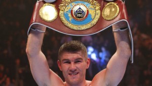 Liam Smith and his WBO light middleweight title. 